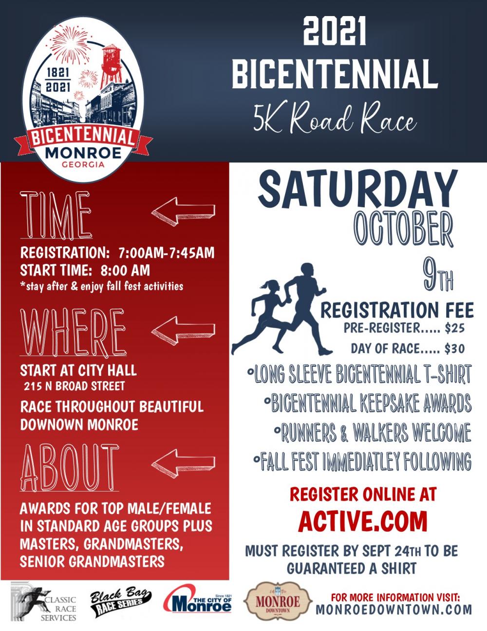 Bicentennial 5k Road Race | Monroe Georgia